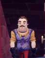 Mr. Peterson exits the basement in the Hello Neighbor 2 Showcase