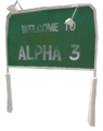 Entrance sign (Alpha 3)