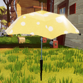 Yellow Polka-Dotted Umbrella.