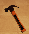 The protagonist holding the hammer (Prototype - Pre-Alpha).